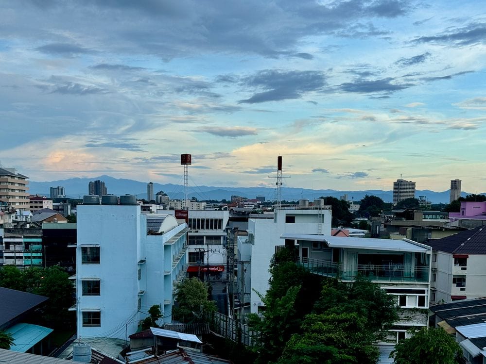 A wide rooftop view over Chiang Mai